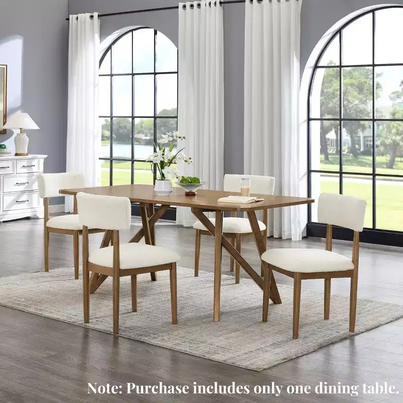 Roundhill Furniture Axler 70-in Length Dining Table, Tripod-Cross Leg