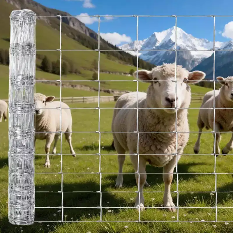 5FT x 164FT Galvanized Heavy-Duty Woven Wire Field Fence Roll  Livestock Fencing for Cattle, Goats & Deer, High Zinc Barrier for Pasture, Yard