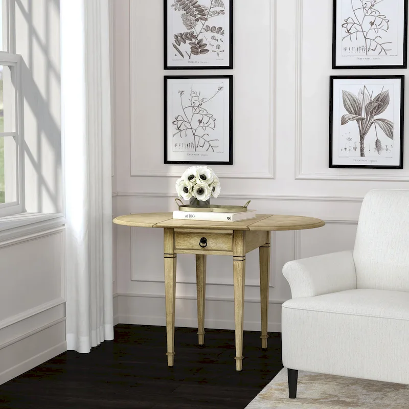 Pembroke Drop-Leaf Side Table, 1 Person, Brown / Grey / Beige
