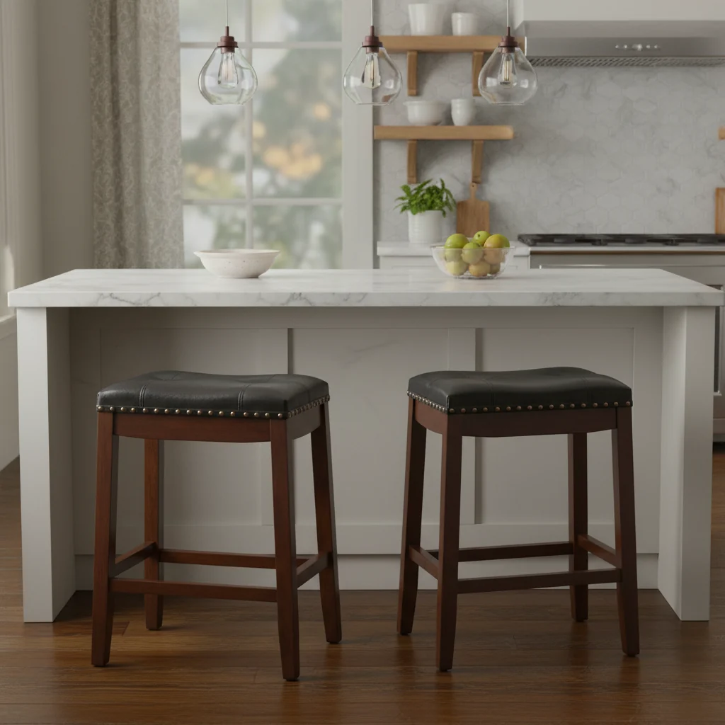 29-inch Padded Bar Height Saddle Stools (Set of 2)