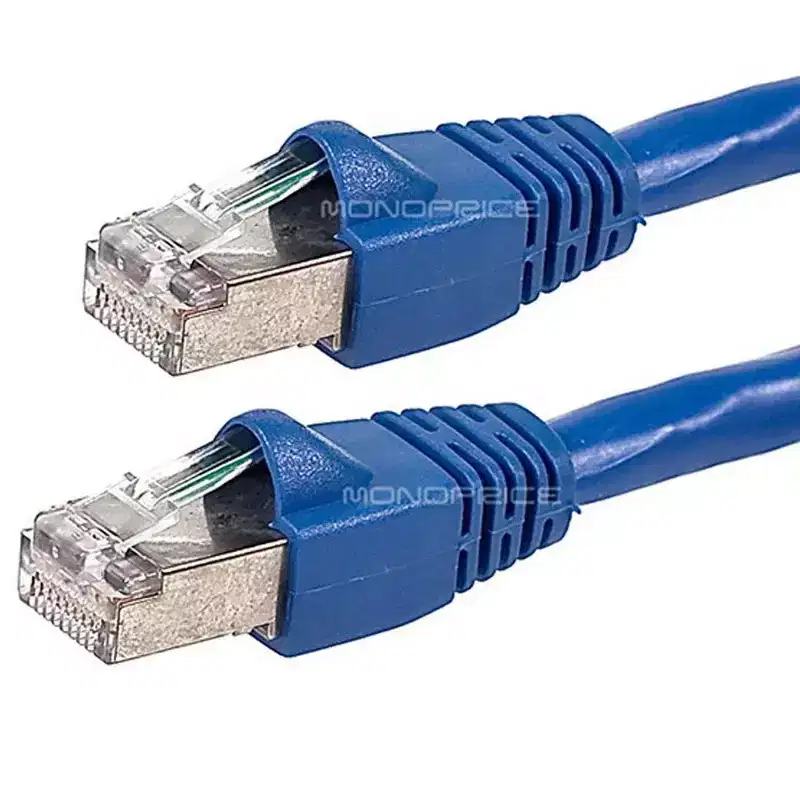 Monoprice Cat6A Ethernet Patch Cable - 25 Feet - Blue | Snagless RJ45, Stranded, 550Mhz, STP, Pure Bare Copper Wire, 10G,26AWG