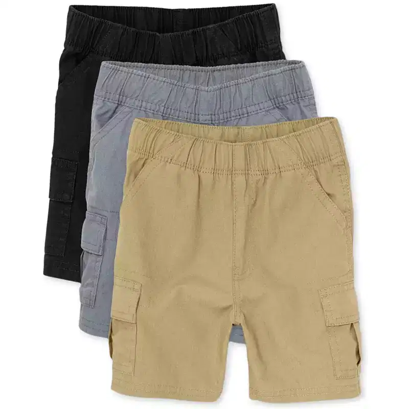 The Children's Place Baby Boys Uniform Woven Pull On Cargo Shorts 3-Pack