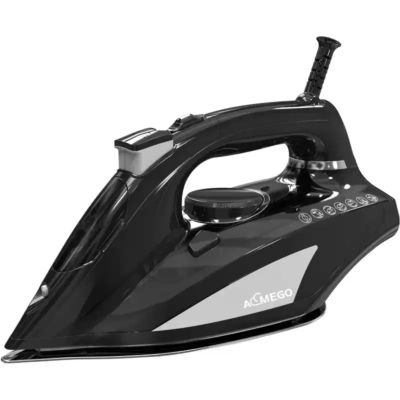 Aemego Steam Iron for Clothes Portable Anti Drip Clothes Iron Steam Black