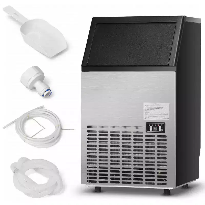 Costway Built-In Stainless Steel Commercial 110Lbs/24H Ice Maker Portable Ice Machine