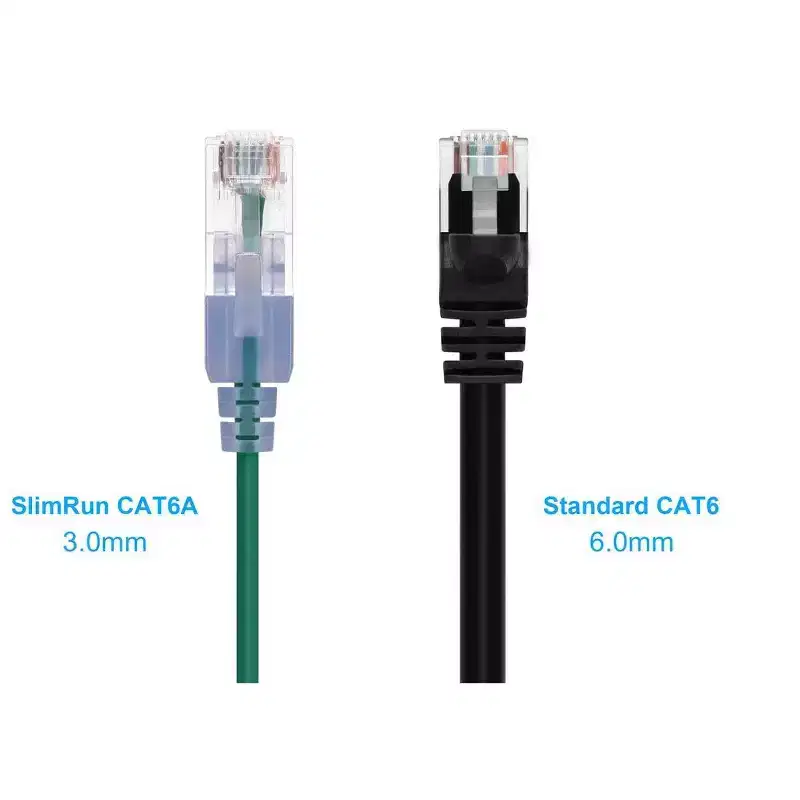 Monoprice Cat6A Ethernet Patch Cable - 3 Feet - Green (10 Pack) Snagless RJ45 550Mhz UTP Pure Bare Copper Wire 10G 30AWG - SlimRun Series
