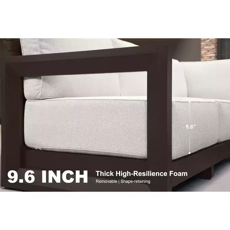 PURPLE LEAF Patio Furniture Set Enclosed Outdoor Couch with Soft Cushion Pillows for Yard Porch Deck