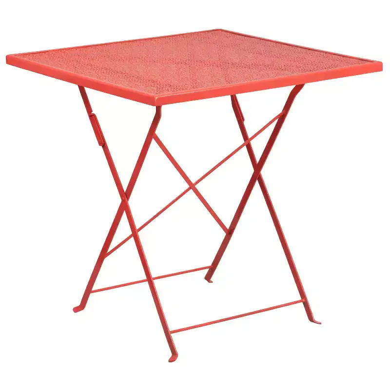 Flash Furniture Oia Commercial Grade 28 Square Indoor-Outdoor Steel Folding Patio Table