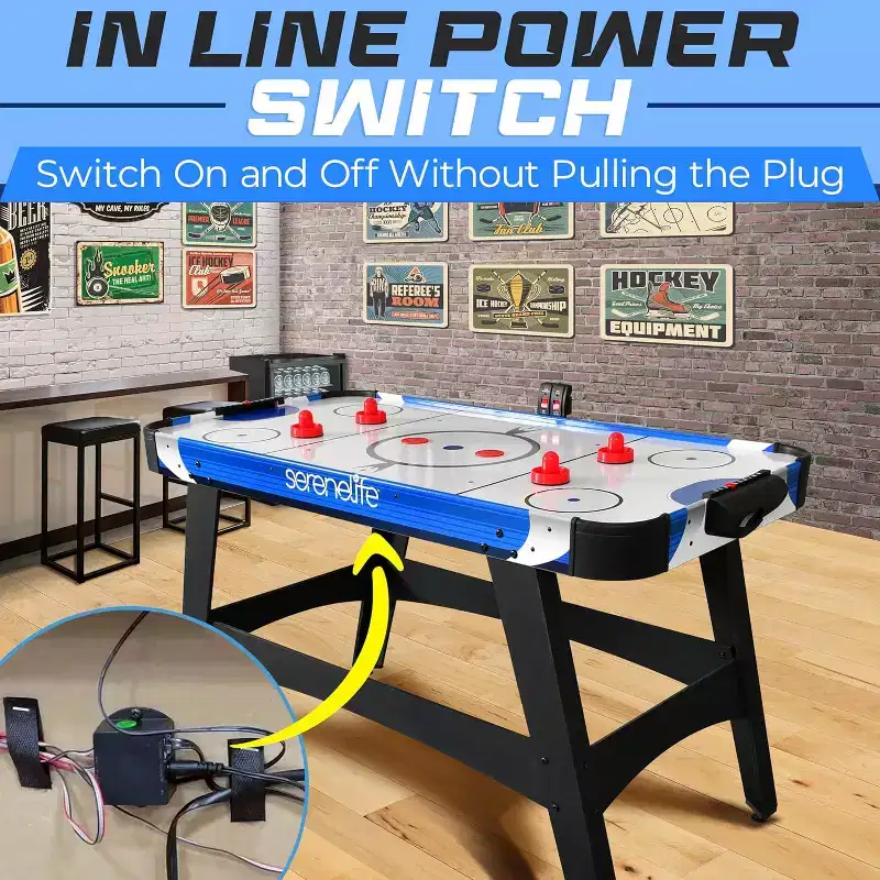 SereneLife 54 Air Hockey Table SLARHKY54 with LED Scoreboard, 2 Pucks & 2 Pushers