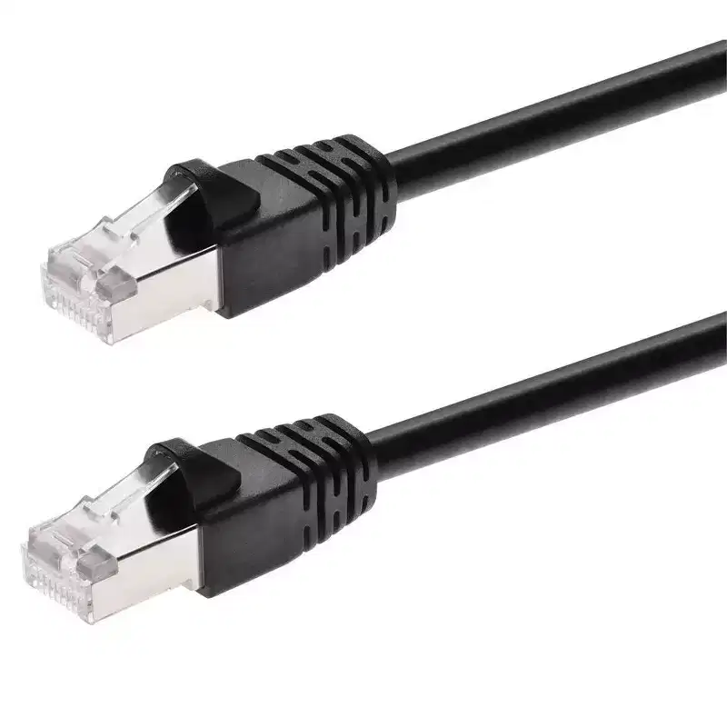 Cat6A Ethernet Patch Cable Network Internet Cord RJ45 STP 26AWG 1ft, Black