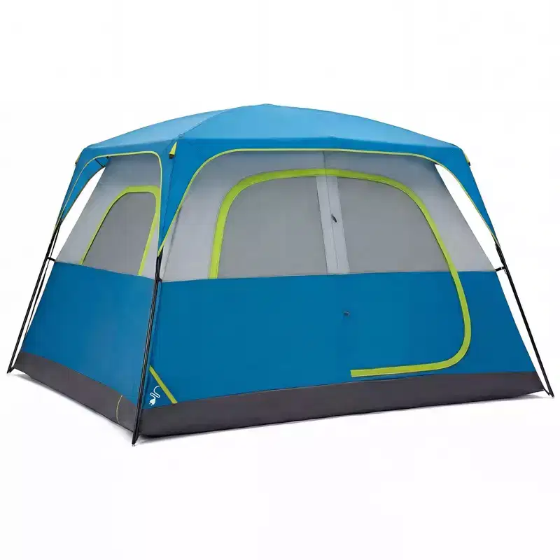 NAYSAYE 6-Person Waterproof and Windproof Family Camping Tent with Spacious Interior Mesh Windows for Easy Setup,121.26*109.45*81.1