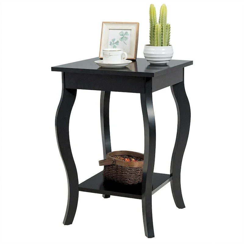 Narrow End Table with Open Display Shelf