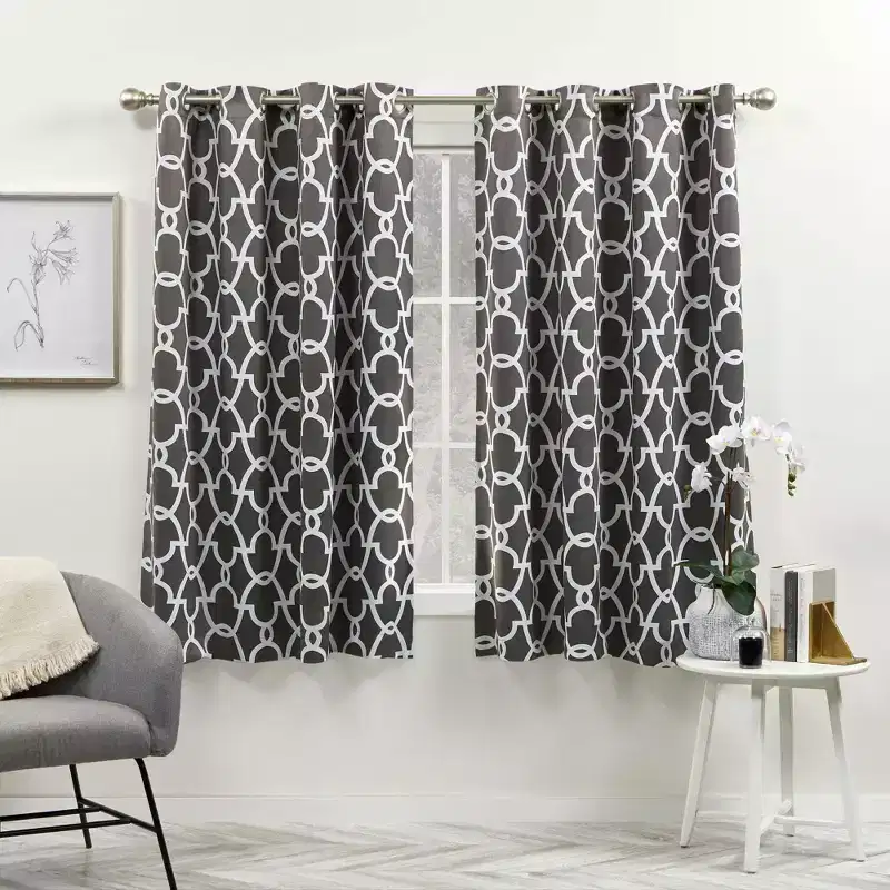 2pk 52"x96" Room Darkening Gates Sateen Woven Curtain Panels Dark Gray - Exclusive Home: Thermal Insulated, 96 Inch