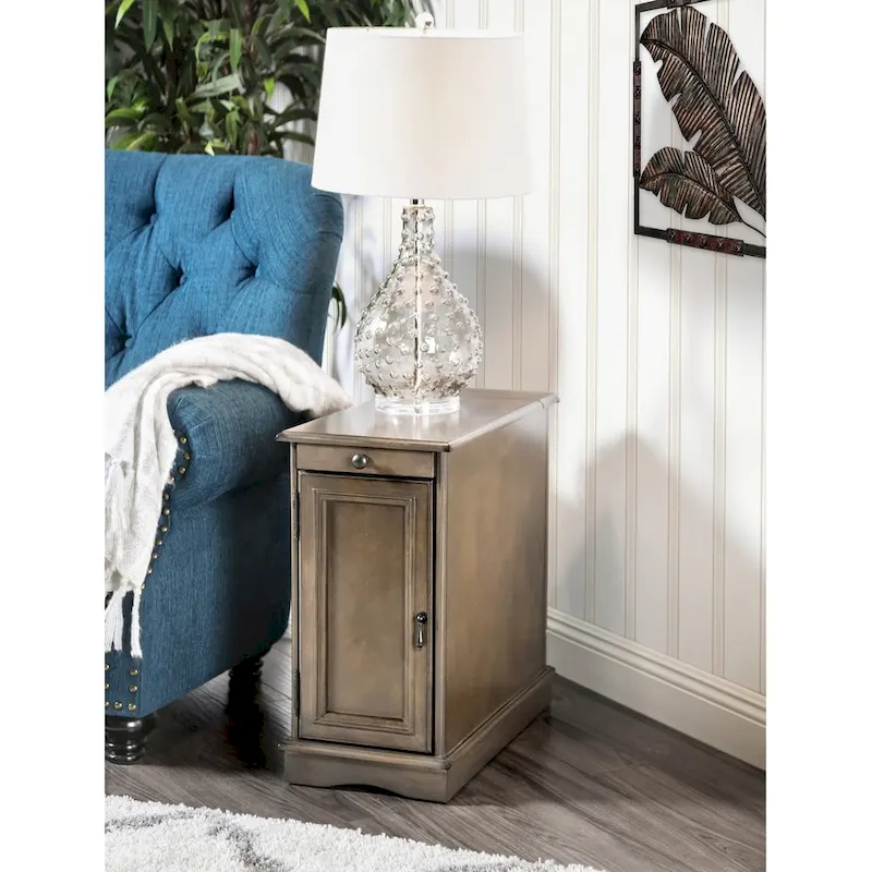 Terra Transitional 12-inch Wood Multi-storage Side Table by Furniture of America