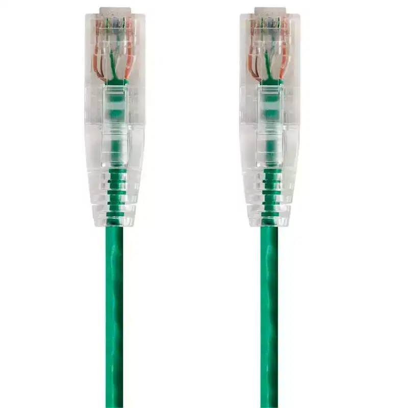 Monoprice Cat6 Ethernet Patch Cable - 2 feet - Green | Snagless RJ45 Stranded 550MHz UTP CMR Riser Rated Pure Bare Copper Wire 28AWG - SlimRun Series