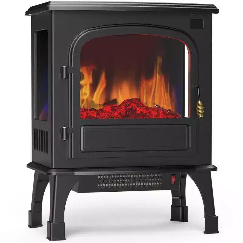 JIONJOY 26 Electric Fireplace Heater - Freestanding Stove with 3D Flame Effect