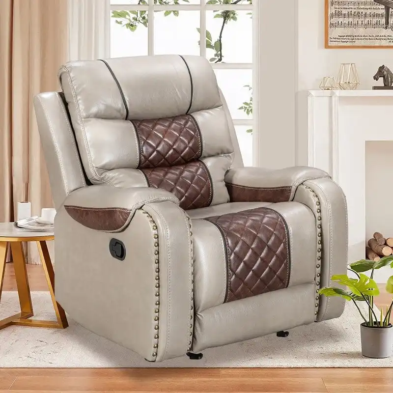 Big Size Faux Leather American Design Recliner Chair for Living Room