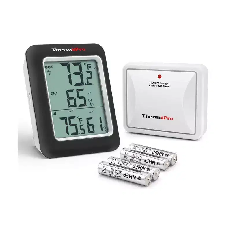 ThermoPro TP60SW Digital Hygrometer Indoor Outdoor Thermometer Wireless Temperature and Humidity Gauge Monitor Room Thermometer