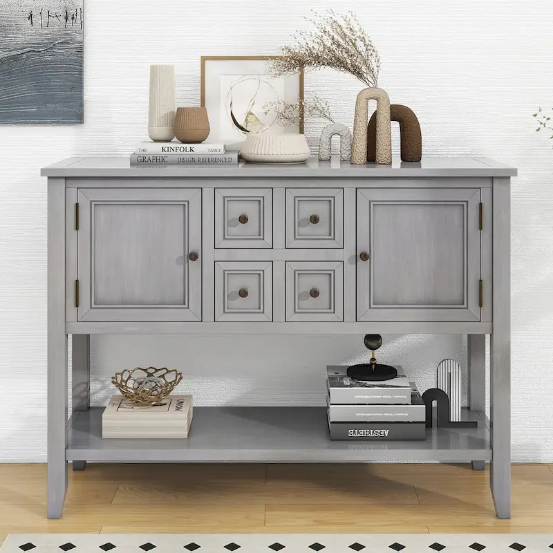 Buffet Sideboard Console Table with Bottom Shelf