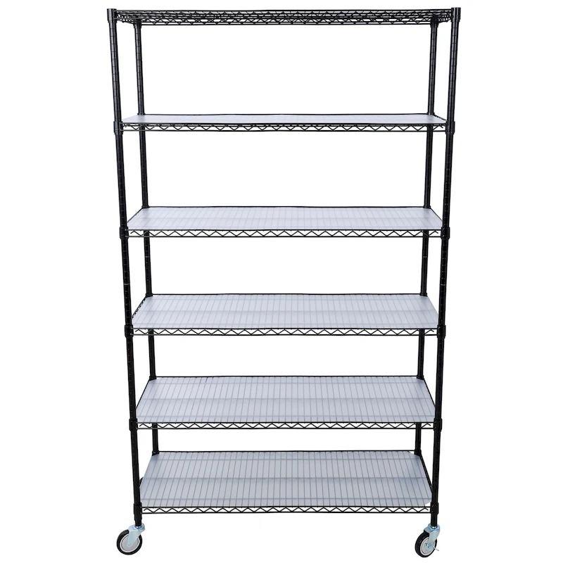 6-Tier Multifunctional Adjustable Shelf with Wheels, 6000LBS Capacity