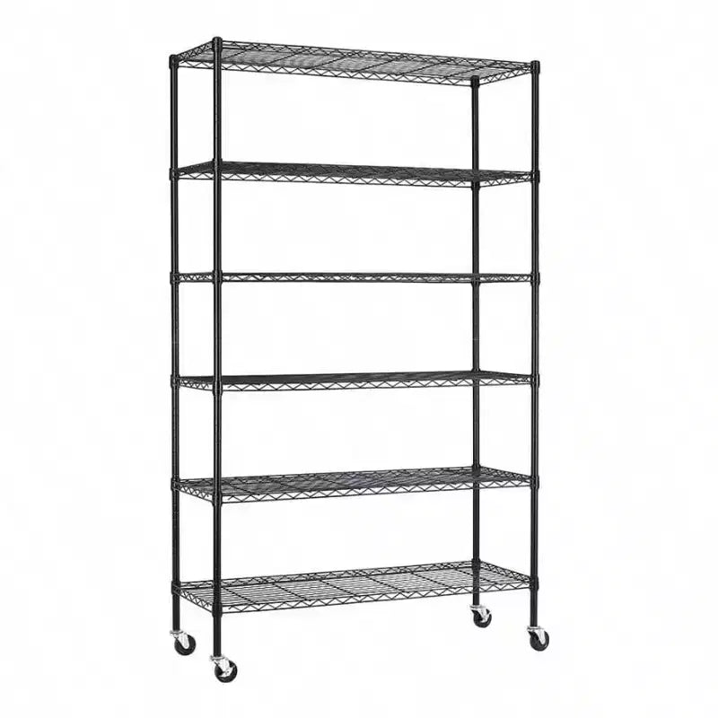 48 inch L18 inch W82 inch H Wire Shelving Unit Storage Cart Metal Shelf Rolling Utility Cart 2100Lbs Capacity with 6 Tier