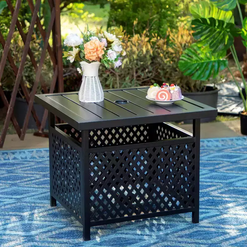 Captiva Designs 1pc Outdoor Patio Dining Table with Steel Frame