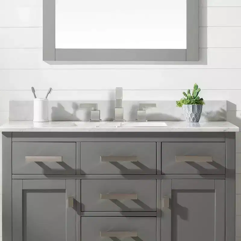 MAYEERTY Brushed Nickel Widespread Bathroom Faucet for 3 Holes 2 Handles Pop Up Drain Assembly and Lead Free Supply Hose