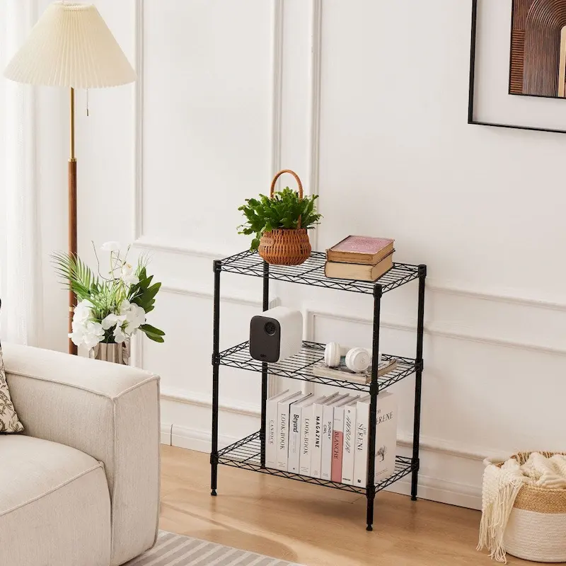 3-Tier Storage Shelving Unit, Adjustable Metal Wire Racks