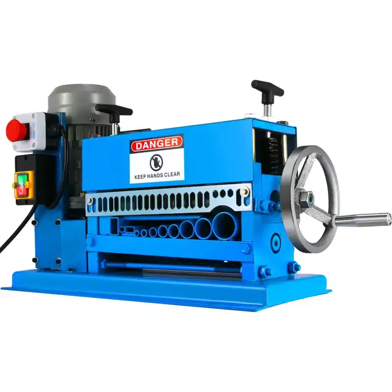 VEVOR 1.5-38MM Electric Cable Stripping Machine 370W, Efficiently Strips Various Metal Wires, Includes 10 Blades, Speeds Up to 15M/Min,Blue