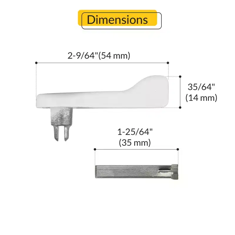 Brixwell 13-341W-tt Patio Door Handle Thumbturn Kit White Full Tail