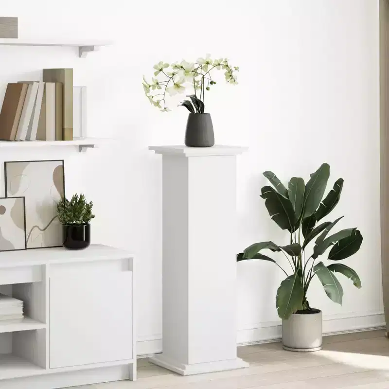 vidaXL Display Stand White Engineered Wood Medium Display Stand Square