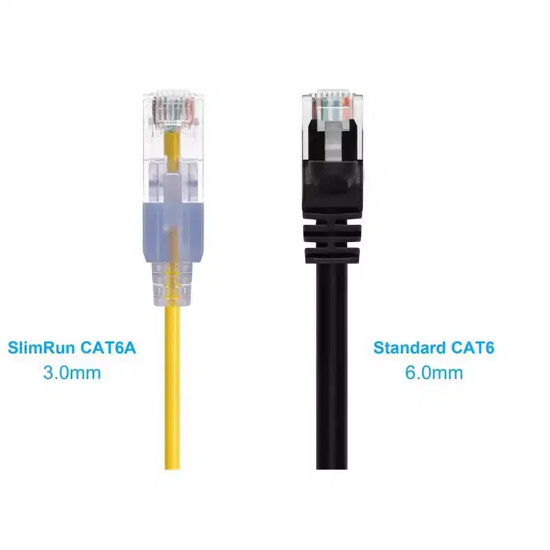 Monoprice Cat6A Ethernet Patch Cable - 14 Feet - Yellow (10 Pack) Snagless RJ45 550Mhz UTP Pure Bare Copper Wire 10G 30AWG - SlimRun Series