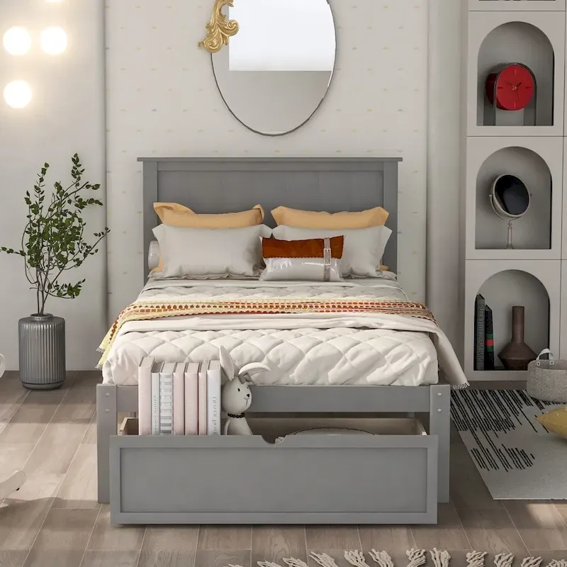 Platform Bed with Under-Bed Drawer