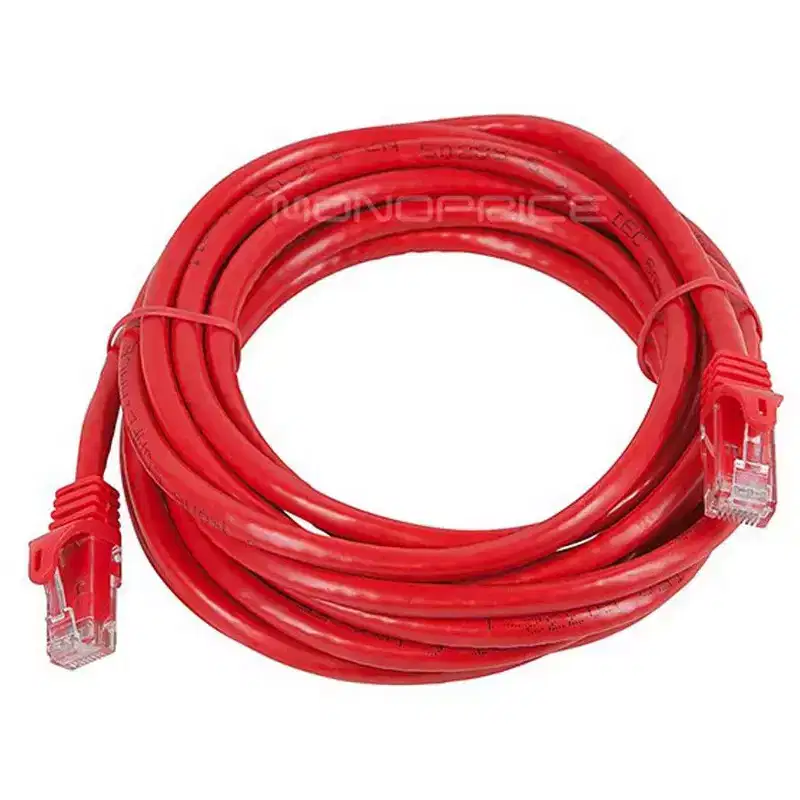 Monoprice Cat6 Ethernet Patch Cable - 14 Feet - Red | Network Internet Cord - RJ45, Stranded, 550Mhz, UTP, Pure Bare Copper Wire, 24AWG - Flexboot