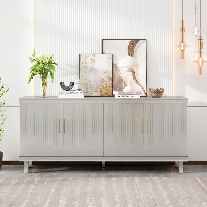 Large 4-Door Cabinet for Living Room, Kitchen, Bedroom, Hallway
