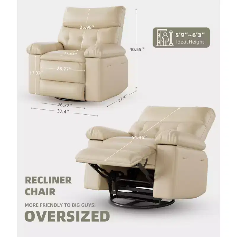 Power Lift Recliner Chair with Massage & Heat, Faux Leather Electric Lifting Recliners, Wide Reclining Sofa w/Side Pockets for Living Room