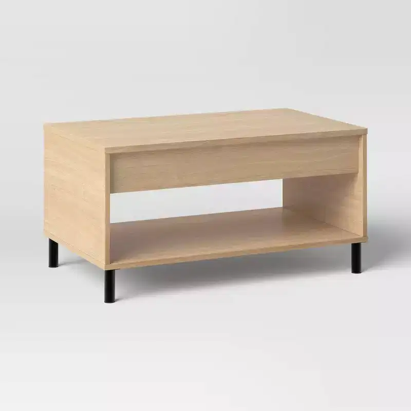 Mixed Materials Wood and Metal Lift top Coffee Table with Storage Natural Wood - Room Essentials™