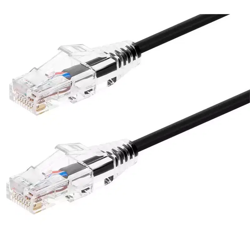 Monoprice Cat6 Ethernet Patch Cable - 50 feet - Black | Snagless RJ45 Stranded 550MHz UTP CMR Riser Rated Pure Bare Copper Wire 28AWG - SlimRun Series