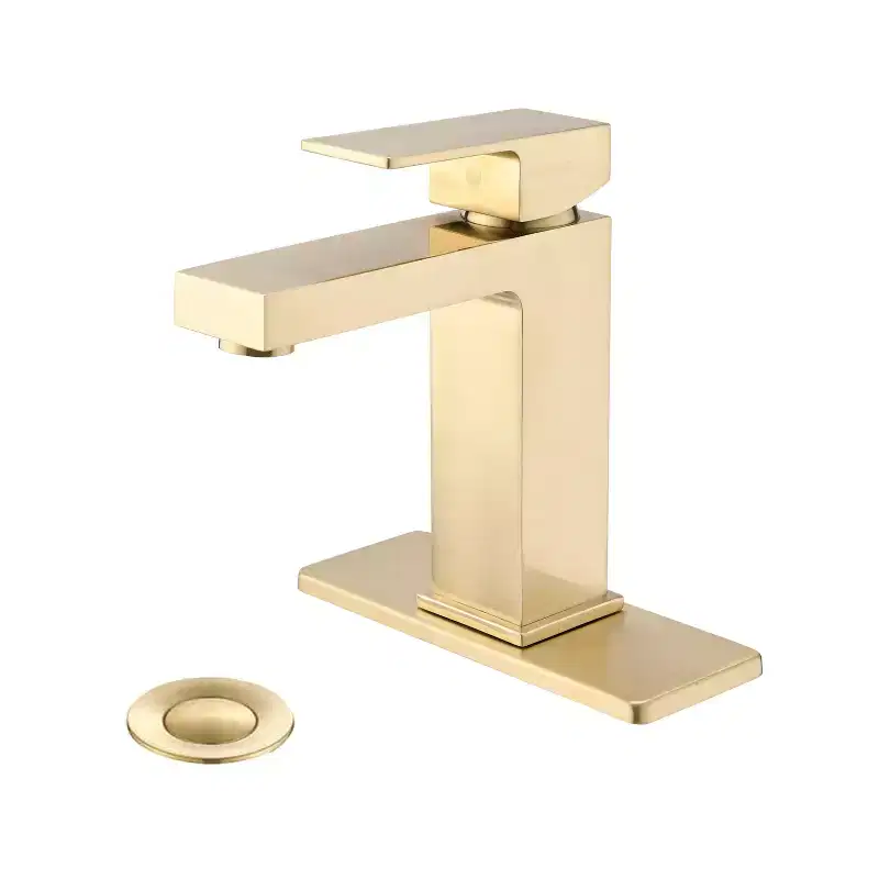 PROOX Single Handle Single Hole Deck Mount Bathroom Faucet with Deckplate and Drain Kit Included