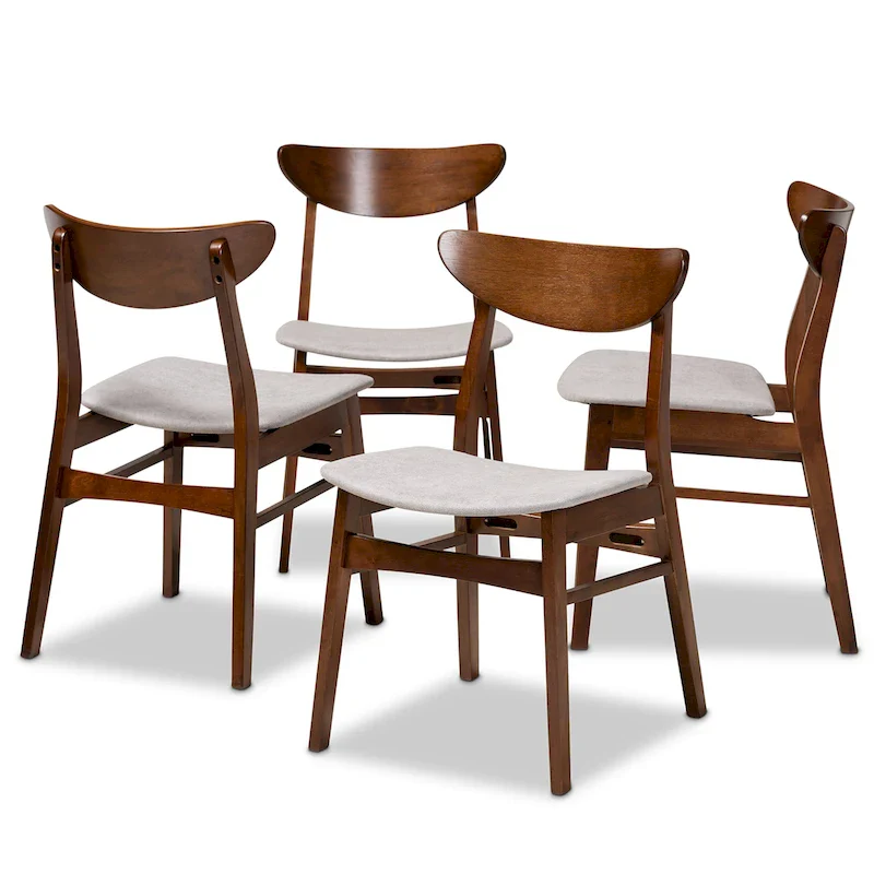 Parlin Mid-Century Modern Transitional 4-Piece Dining Chair Set