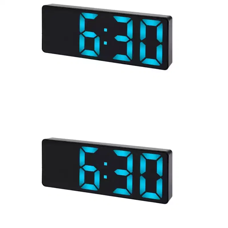 REGALWOVEN 2 Pcs Small Digital Corded Dimmable Electric Alarm Clock 6.3 x 2.4 x 1 Inches
