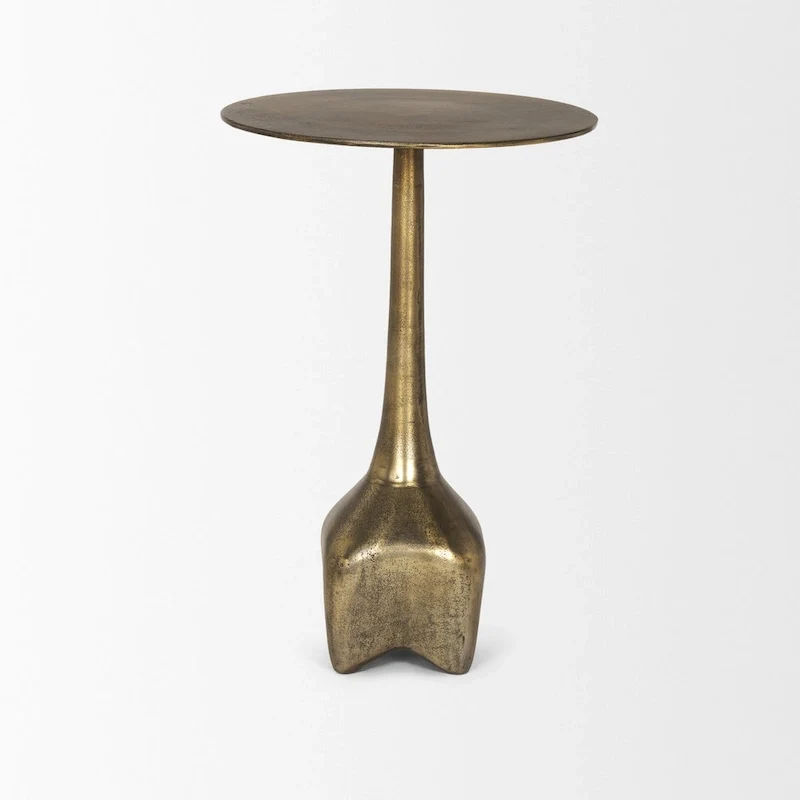 Risha Large Gold Metal Accent Table