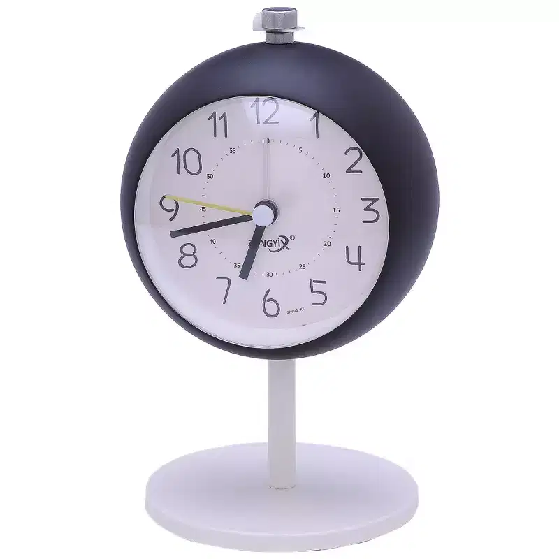 REGALWOVEN Plastic Analog Alarm Night Light Alarm Clock with Stand 3.7 x 3.1 x 5.9 Inch 1 Pc