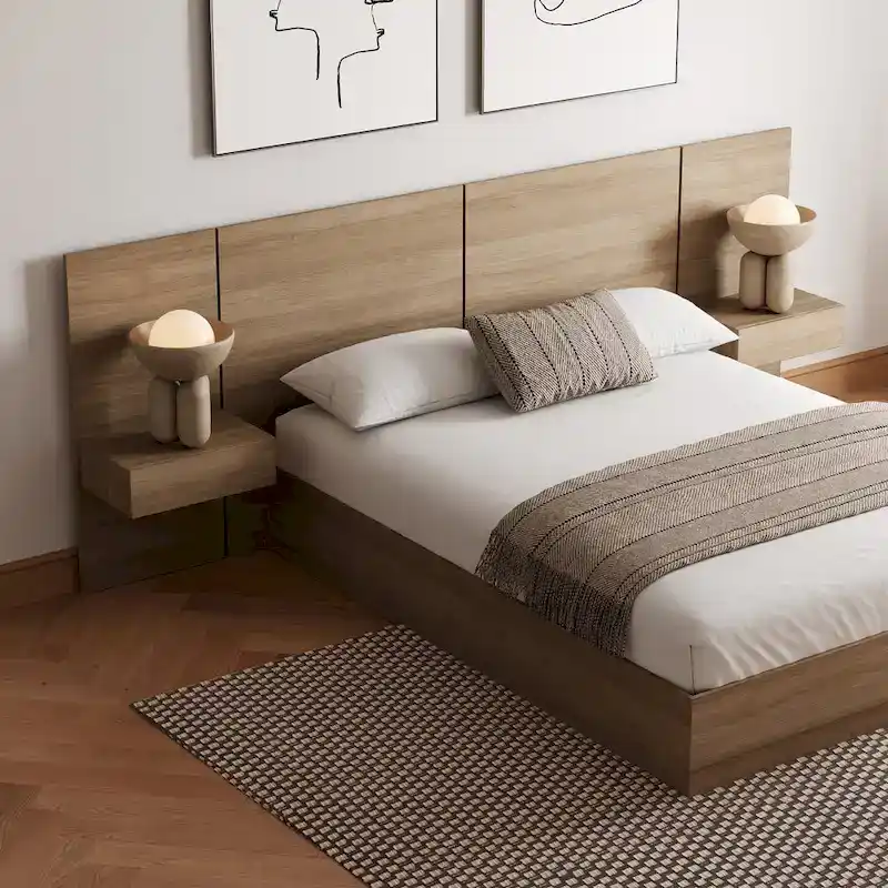 Milano 4-Piece Bedroom Set with Floating Nightstand Extension Panel