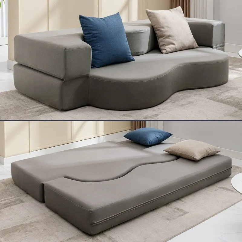 Mixoy Convertible Futon Sofa Bed, Foldable, Foam Folding Mattress Sleeper, Cloth Fabrics Floor Couch Lounge Sleeper Bed