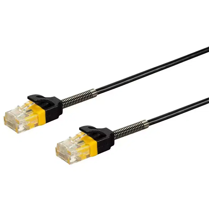 Monoprice Cat6 Ethernet Network Patch Cable - 1 Feet - Black | Reinforced, Snagless RJ45 Stranded 550MHz UTP Pure Bare Copper Wire 30AWG - SlimRun