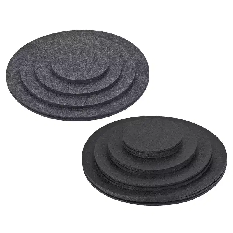 Unique Bargains Reversible Absorbent Waterproof Round Felts 4 6 8 10 Inch Plant Coasters Pad Mat 16 in 1 Set