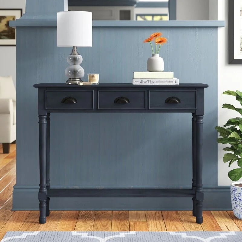 Burlington Wood 3-drawer Console Hallway Table