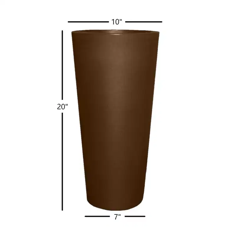 Tusco Products Cosmopolitan Round Garden Planter, Espresso, 20in