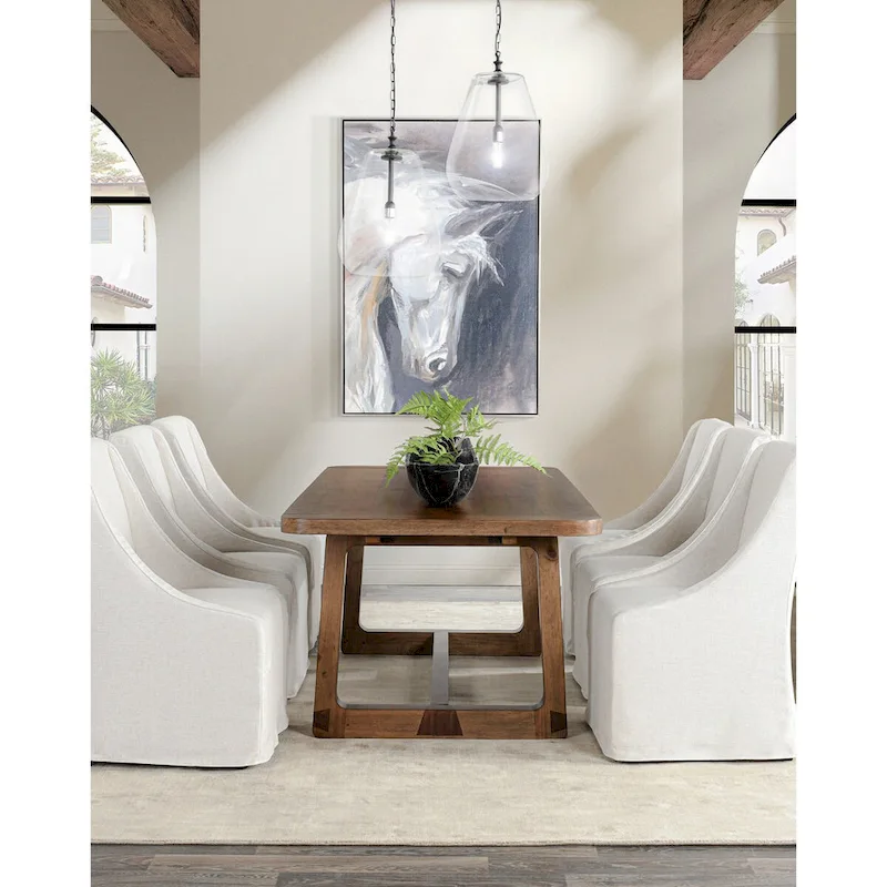 Lyra 80-110 Extendable Dining Table in Smoke Brown - 80-110Wx39Dx30H