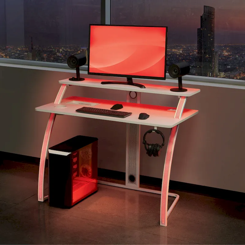 Gaming Desk in White Finish